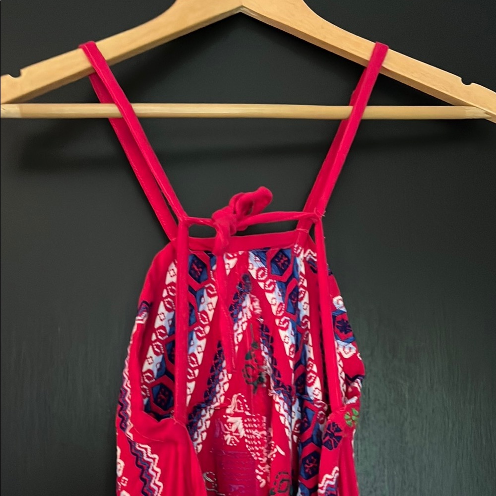 Vintage embroidered halter wrap dress. - Picture 6 of 7